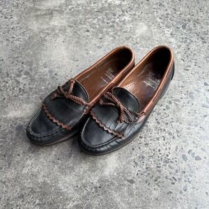 Allen Edmonds Woodstock Shoes Mens Size 10 D Two Tone Kiltie Tassel Loafers USA